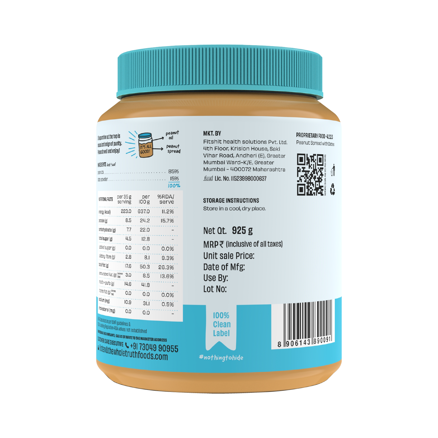 CRUNCHY - Peanut Spread With Dates - Box of 325g