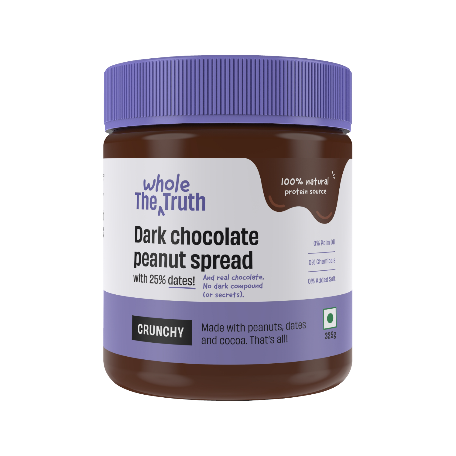CRUNCHY - Dark Chocolate Peanut Spread - Box of 325g