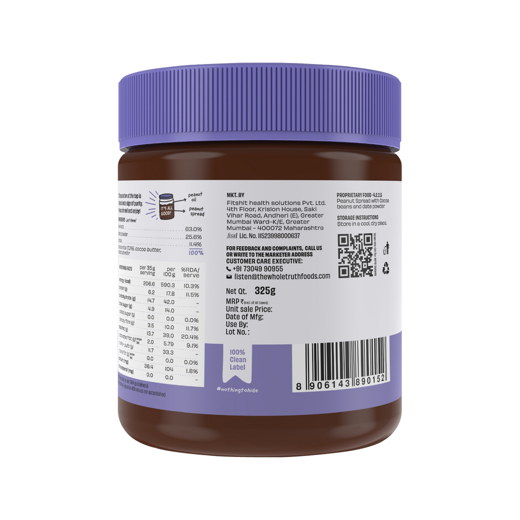 CRUNCHY - Dark Chocolate Peanut Spread - Box of 925g