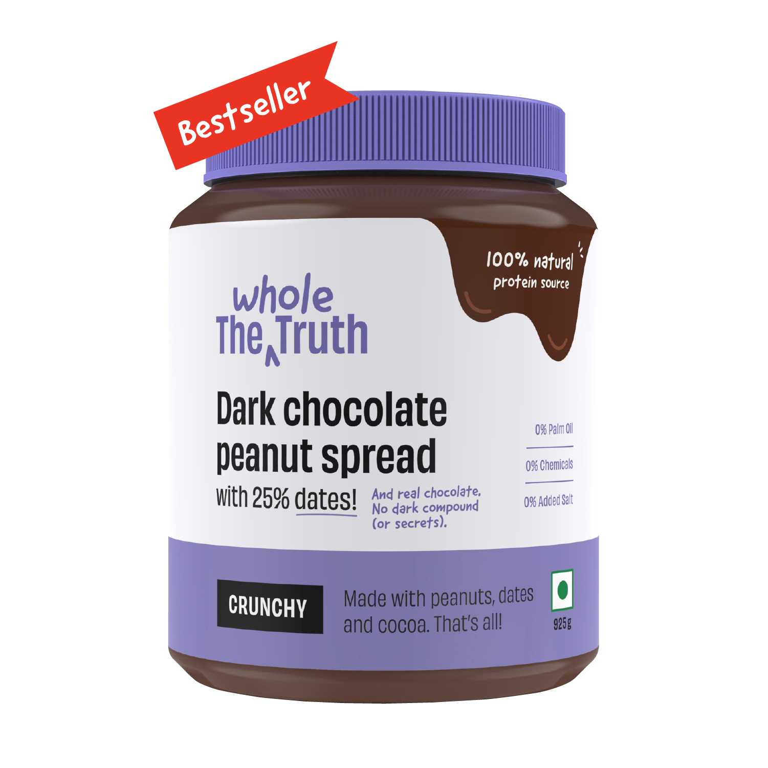 CRUNCHY - Dark Chocolate Peanut Spread - Box of 325g