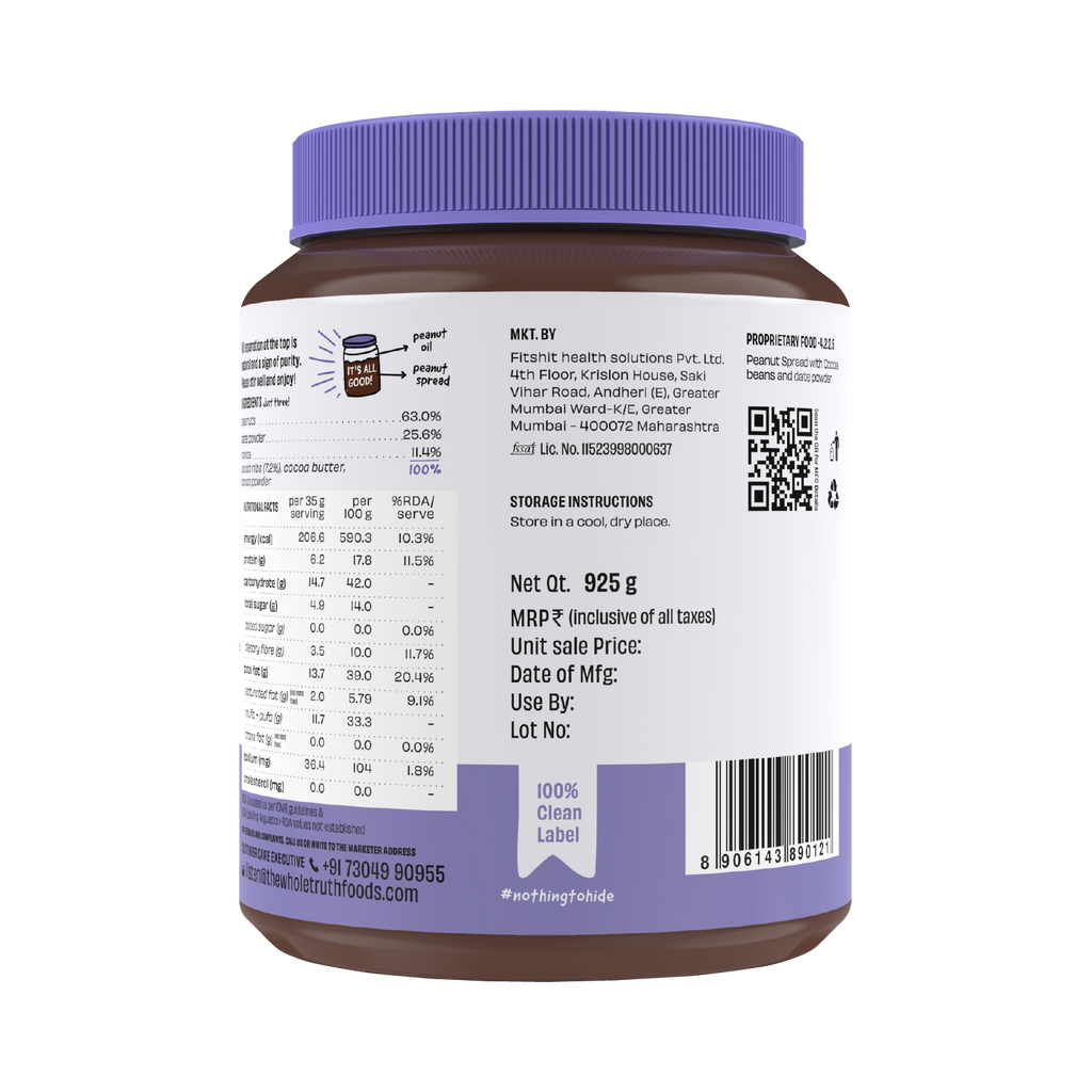 CRUNCHY - Dark Chocolate Peanut Spread - Box of 325g
