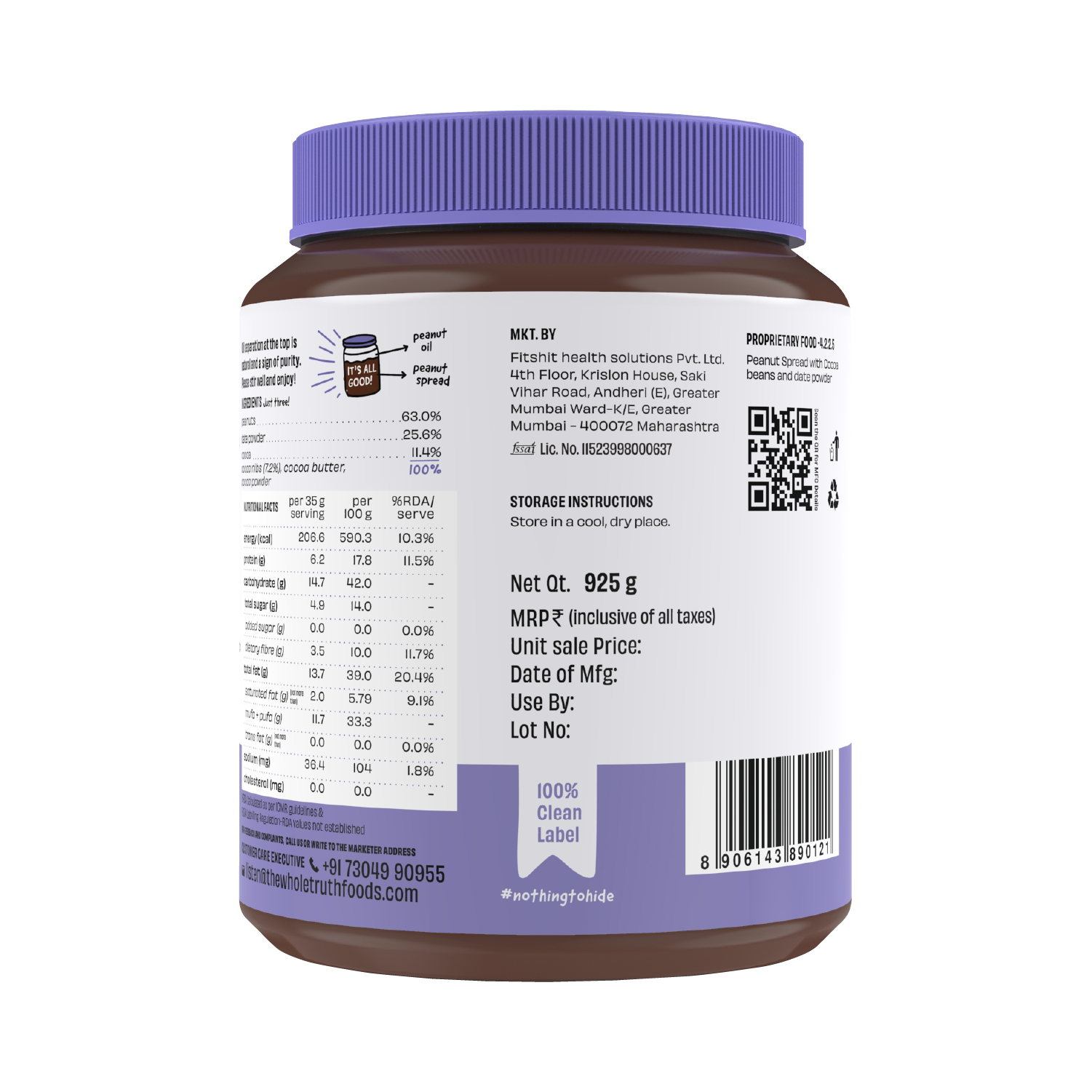 CRUNCHY - Dark Chocolate Peanut Spread - Box of 325g