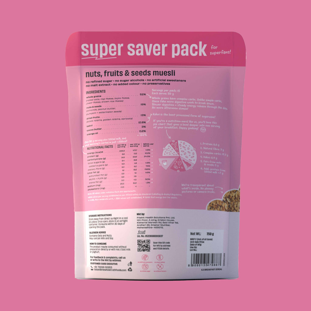 Nuts, Fruit & Seeds Muesli - 750g