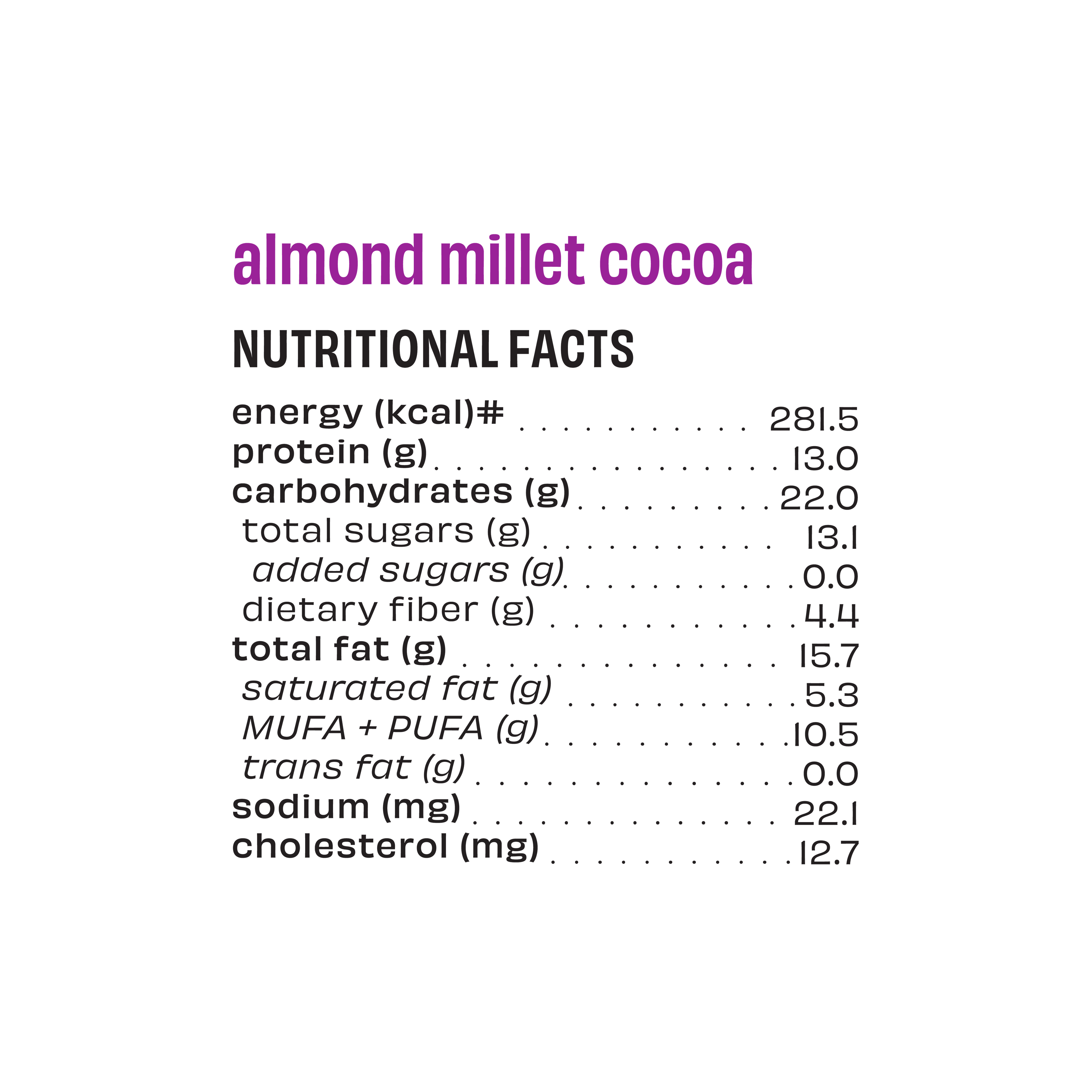 Almond Millet Cocoa - Proetin Bar