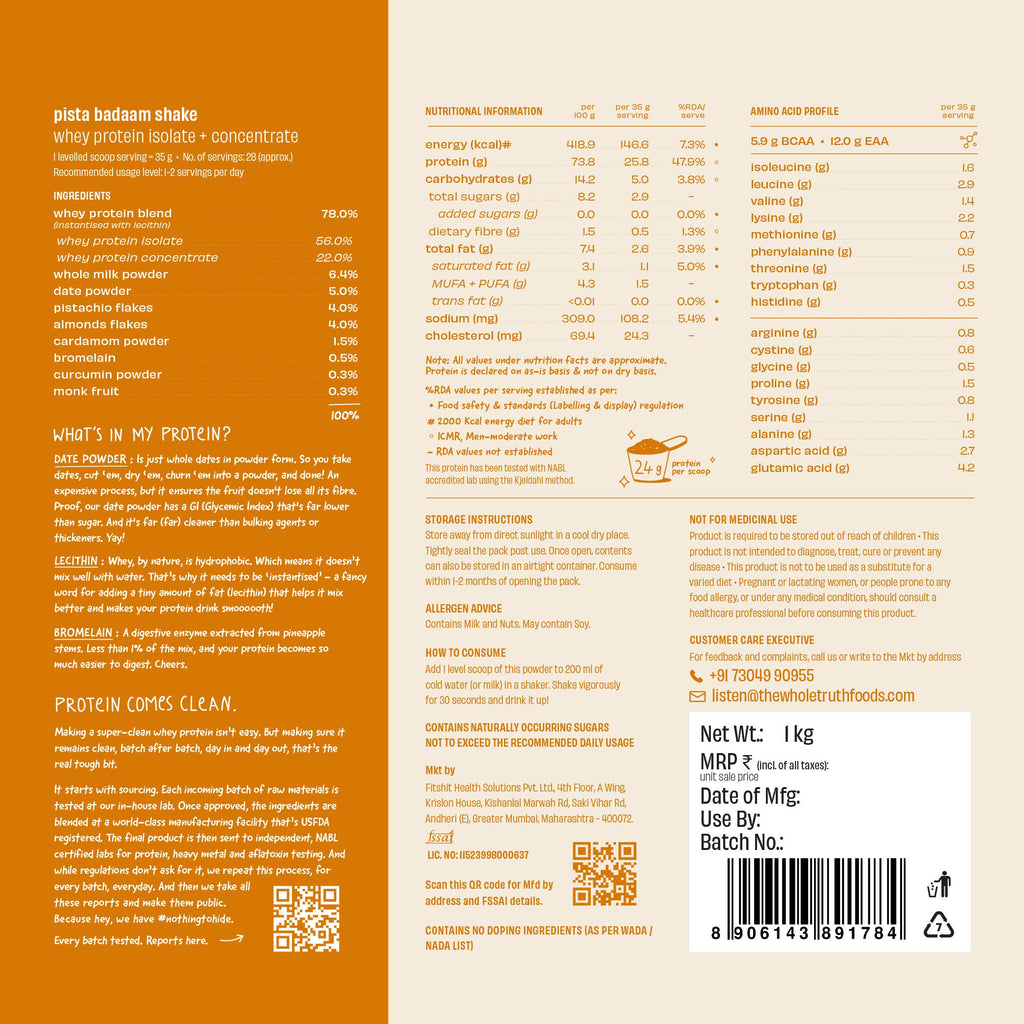 Pista Badaam 24 g Protein Powder - 1 Kg