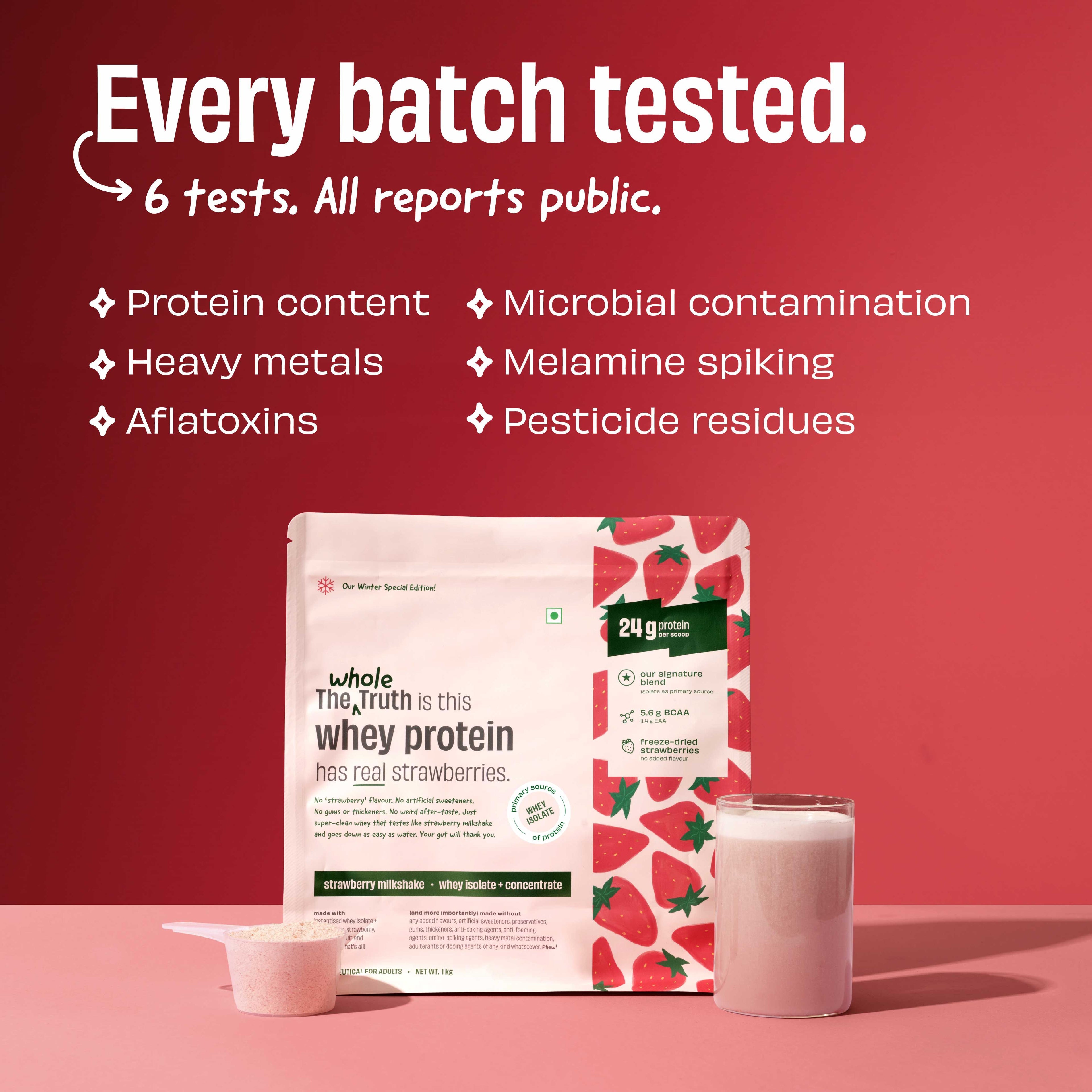 Strawberry Shake 24 g Protein Powder - 1 Kg