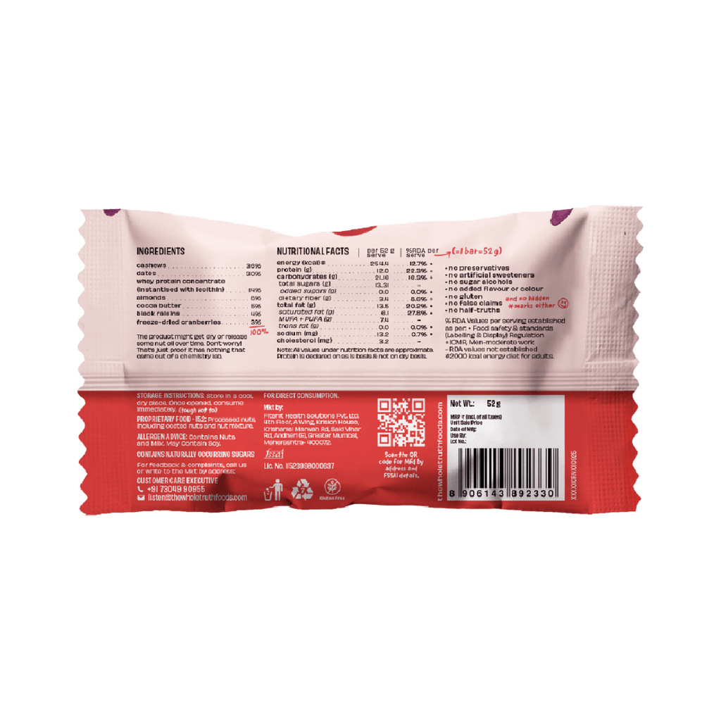 Cranberry Raisin - Protein Bar