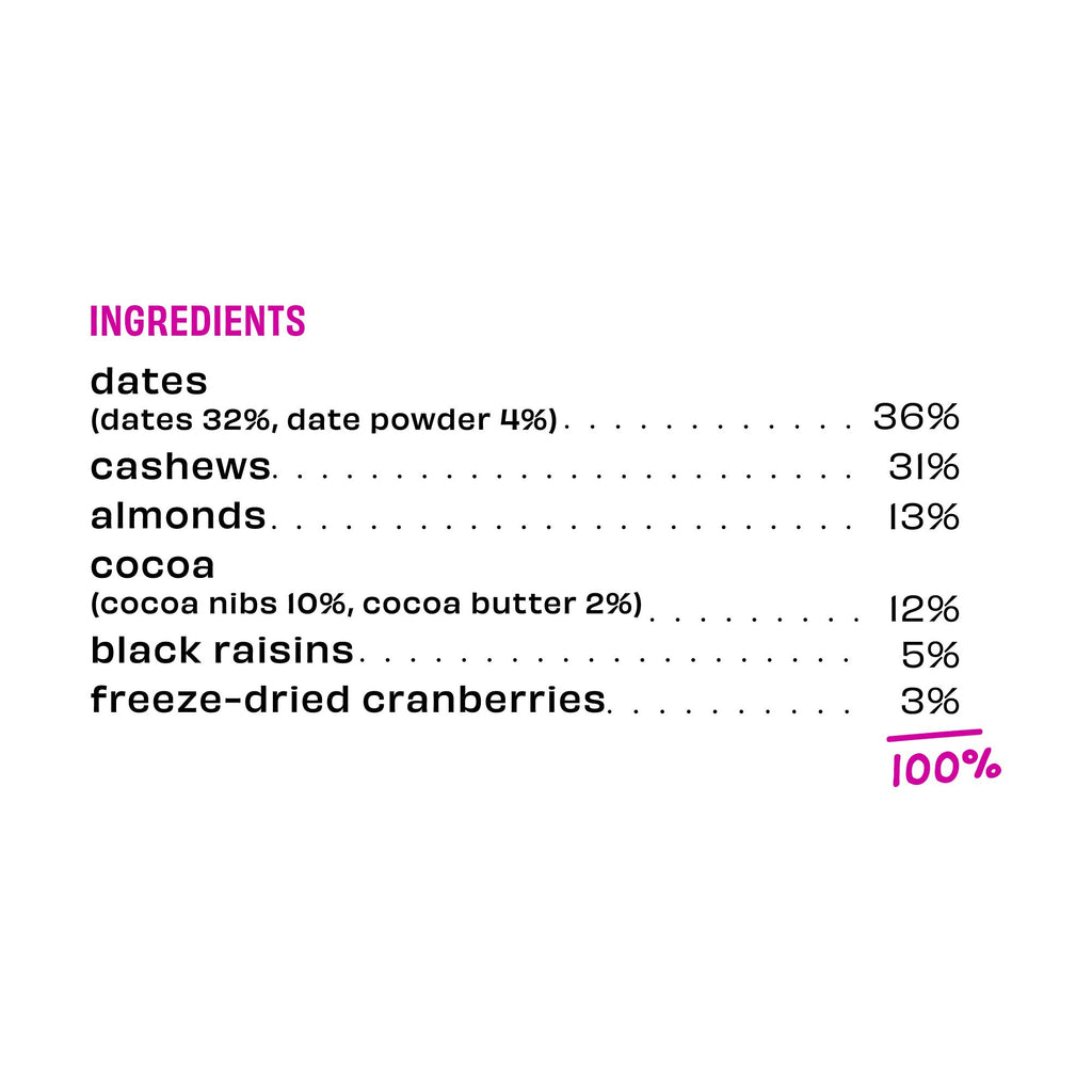 Cocoa Cranberry Fudge - Energy Bar