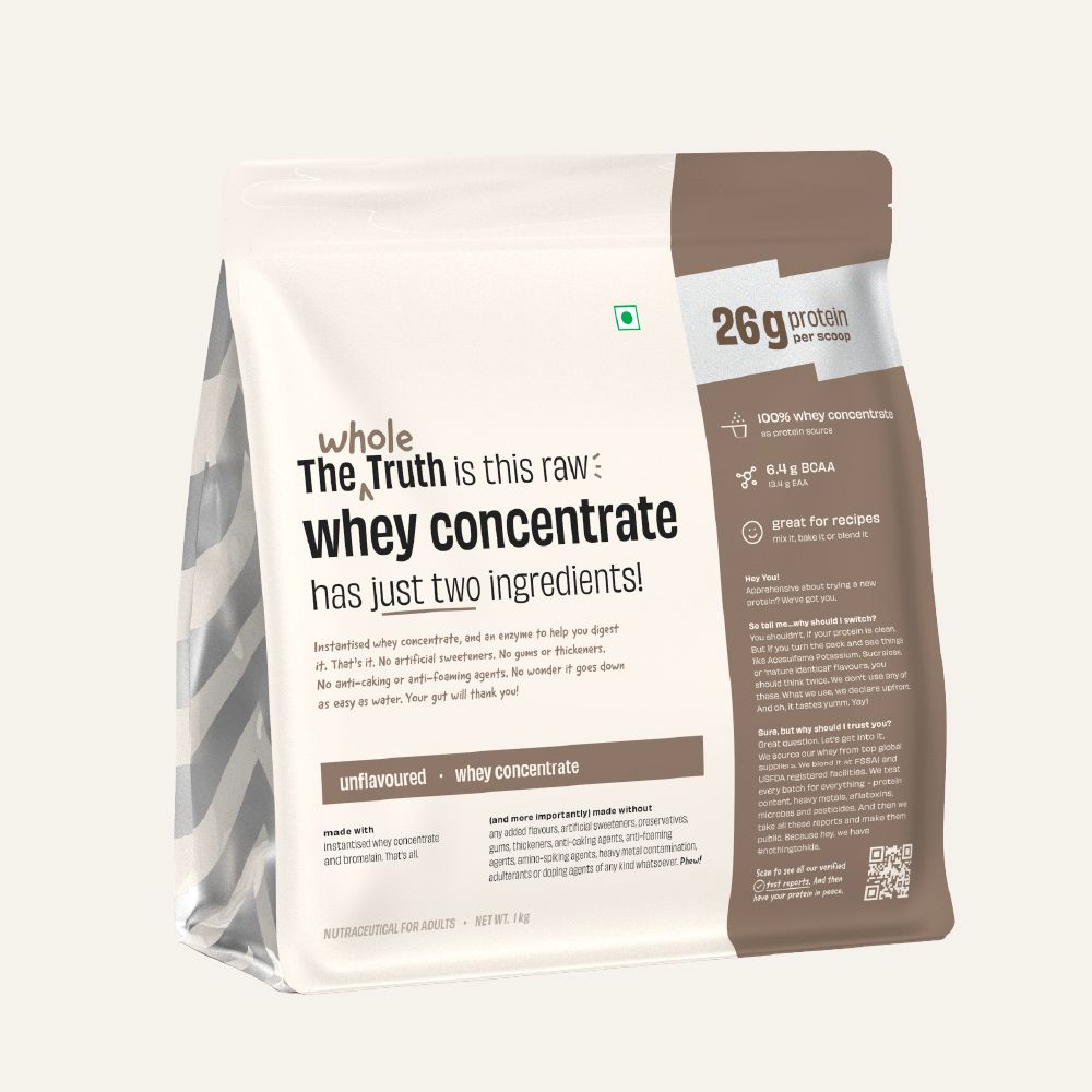 Unflavoured Raw Whey Protein Concentrate 26 g - 2 Kg