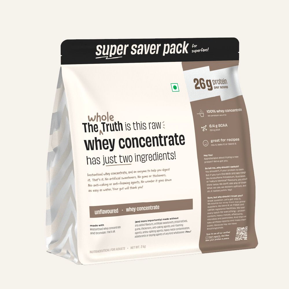 Unflavoured Raw Whey Protein Concentrate 26 g - 1 Kg
