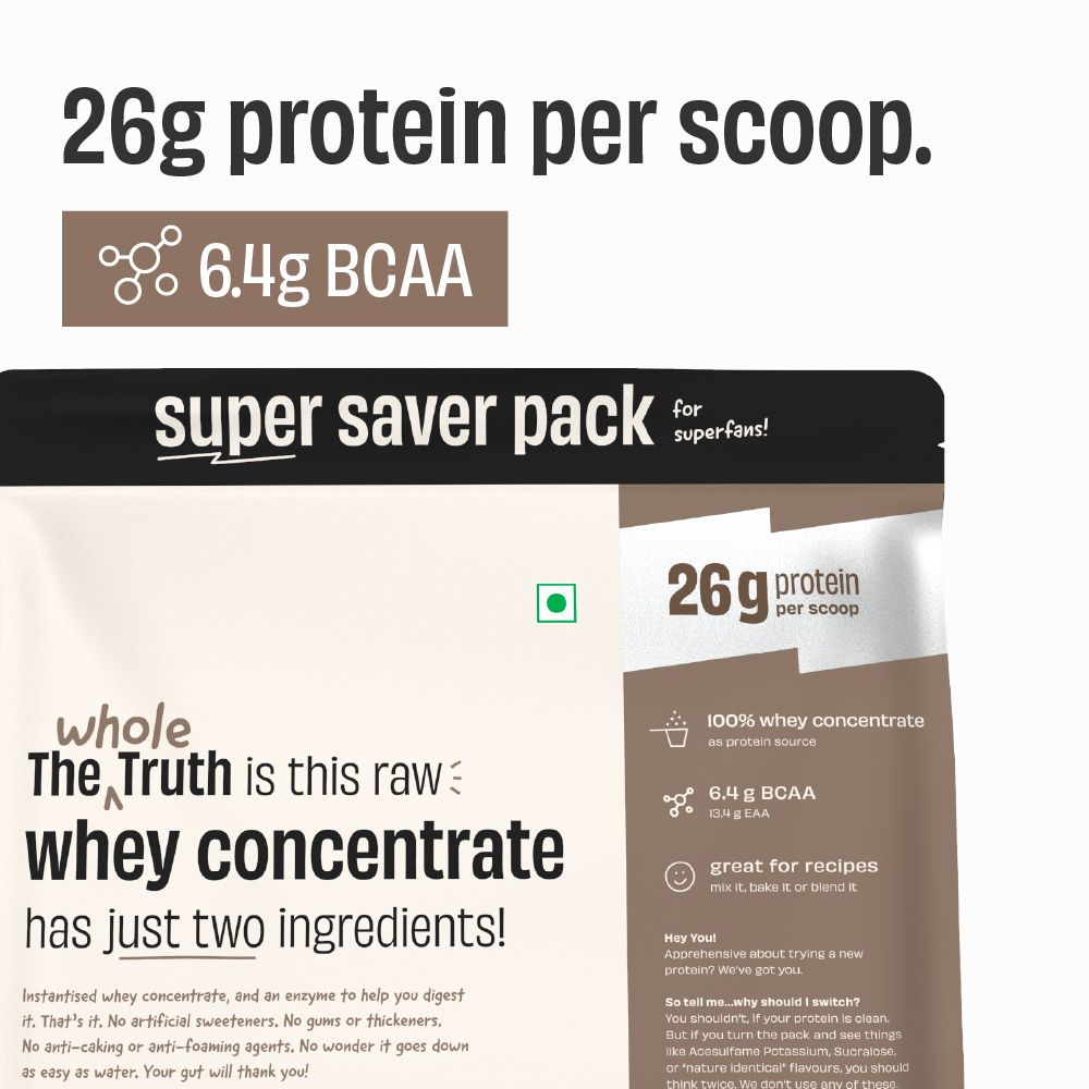 Unflavoured Raw Whey Protein Concentrate 26 g - 1 Kg