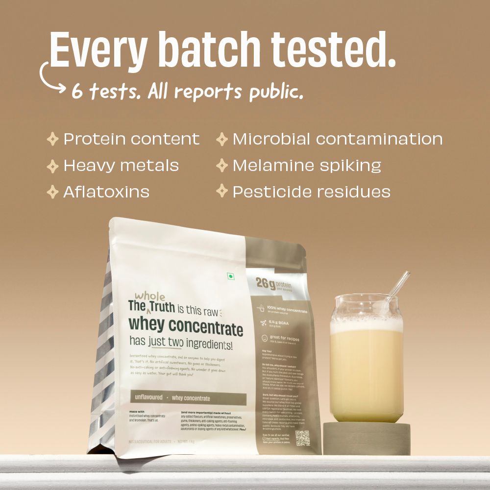 Unflavoured Raw Whey Protein Concentrate 26 g - 1 Kg