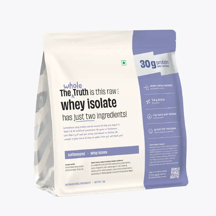 Unflavoured 30 g Pure Whey Protein Isolate - 1 Kg