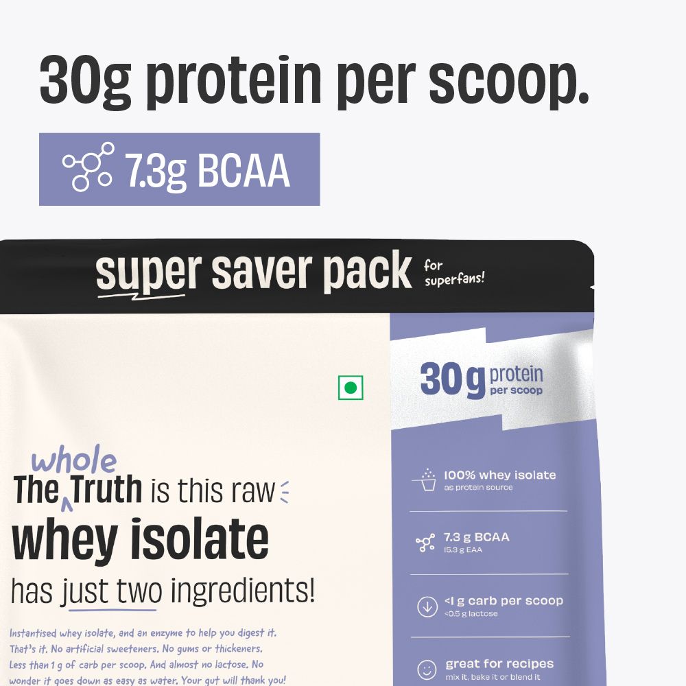 Unflavoured 30 g Pure Whey Protein Isolate - 1 Kg