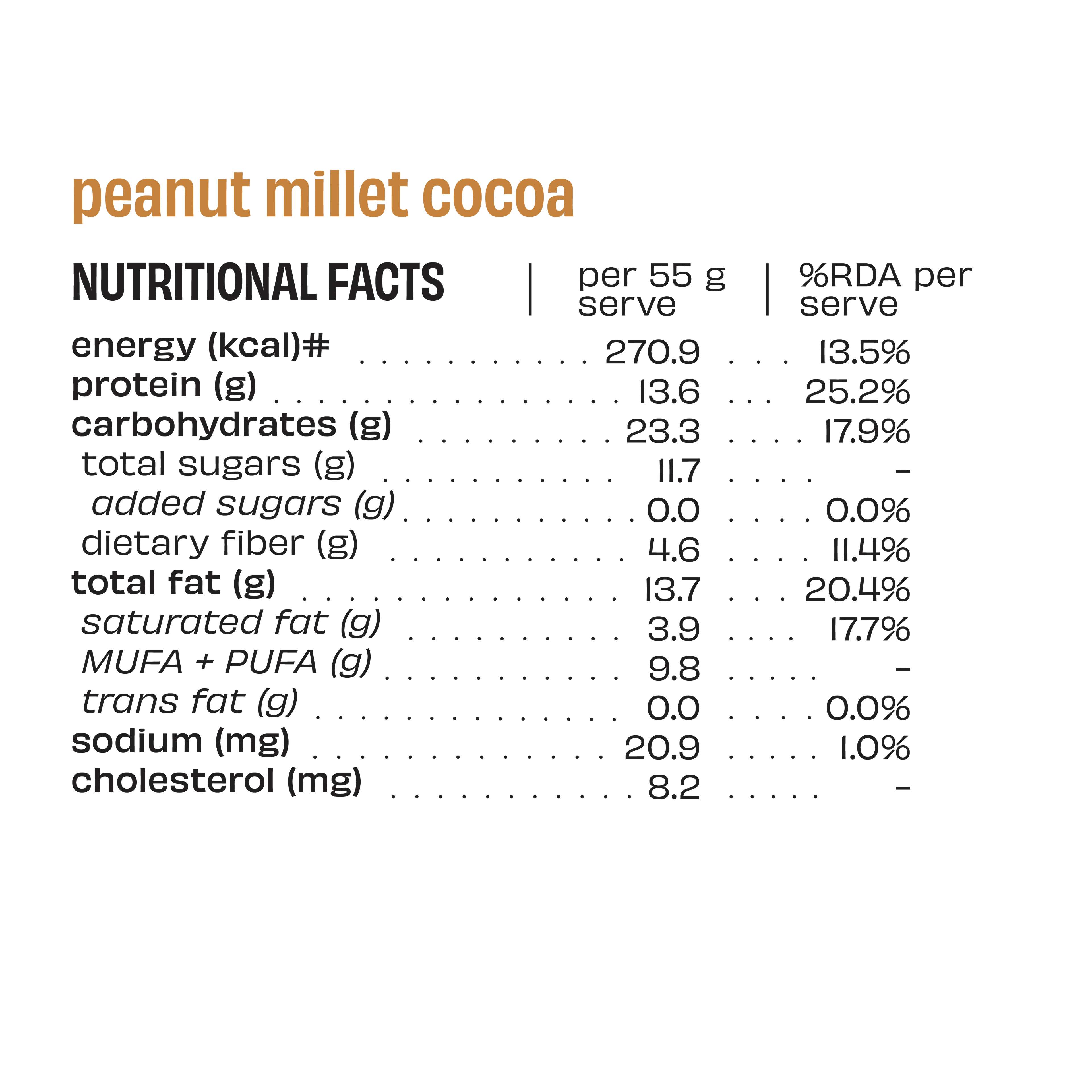 Peanut Millet Cocoa - Protein Bar