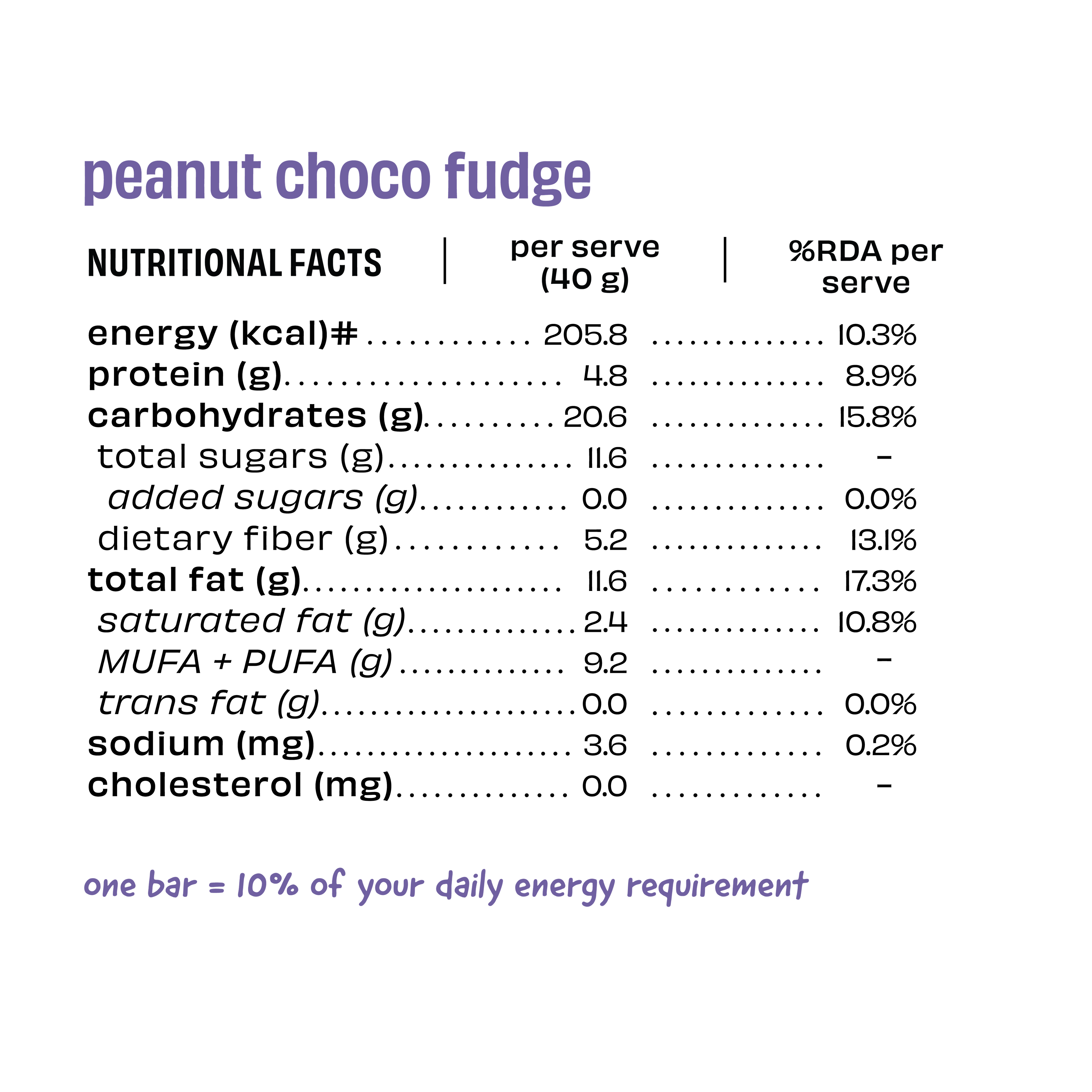 Peanut Choco Fudge - Energy Bar