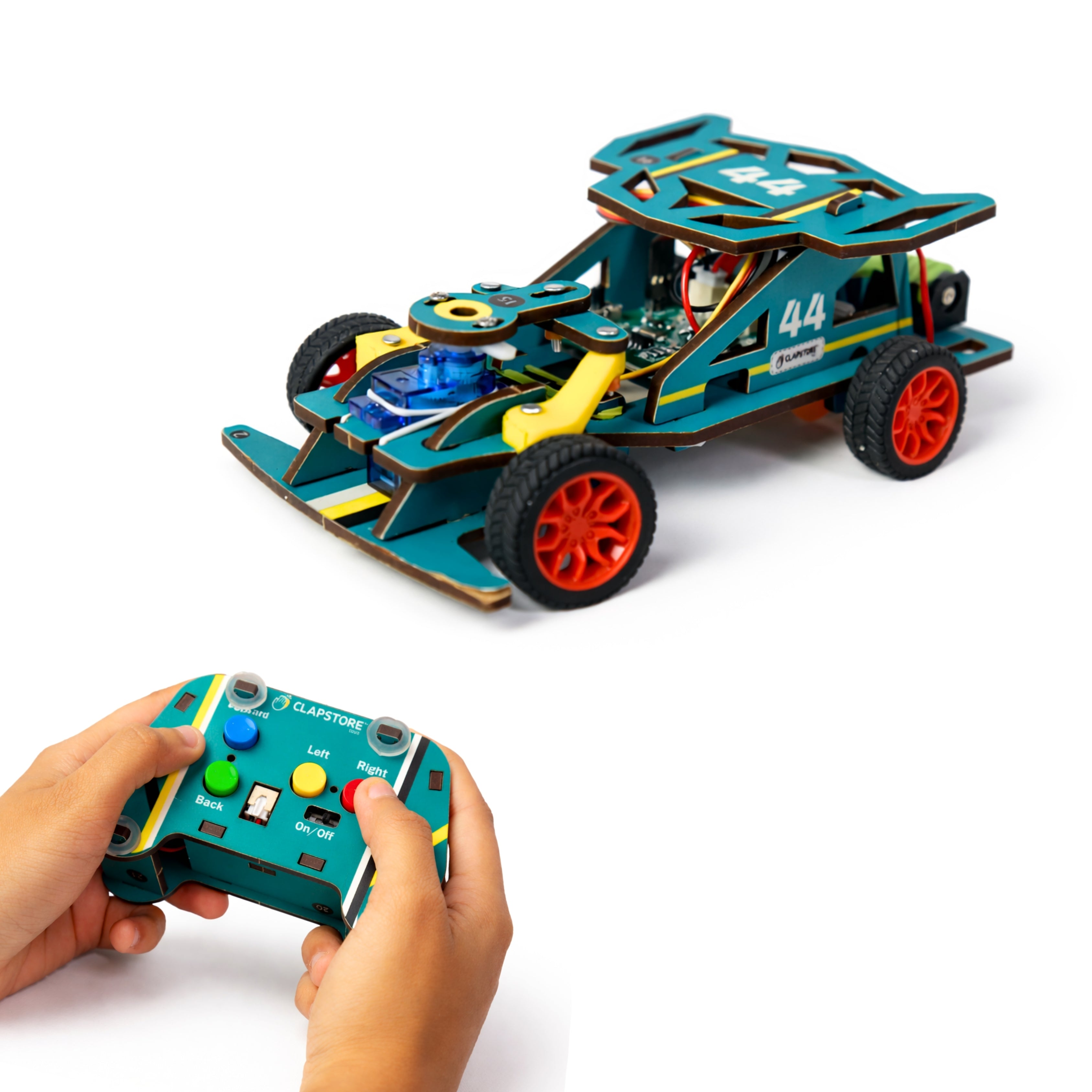 Sooper Brainsâ„¢ DIY Wooden Racer Car Kit (High-Speed STEM Build Set)