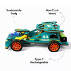 Sooper Brainsâ„¢ DIY Wooden Racer Car Kit (High-Speed STEM Build Set)