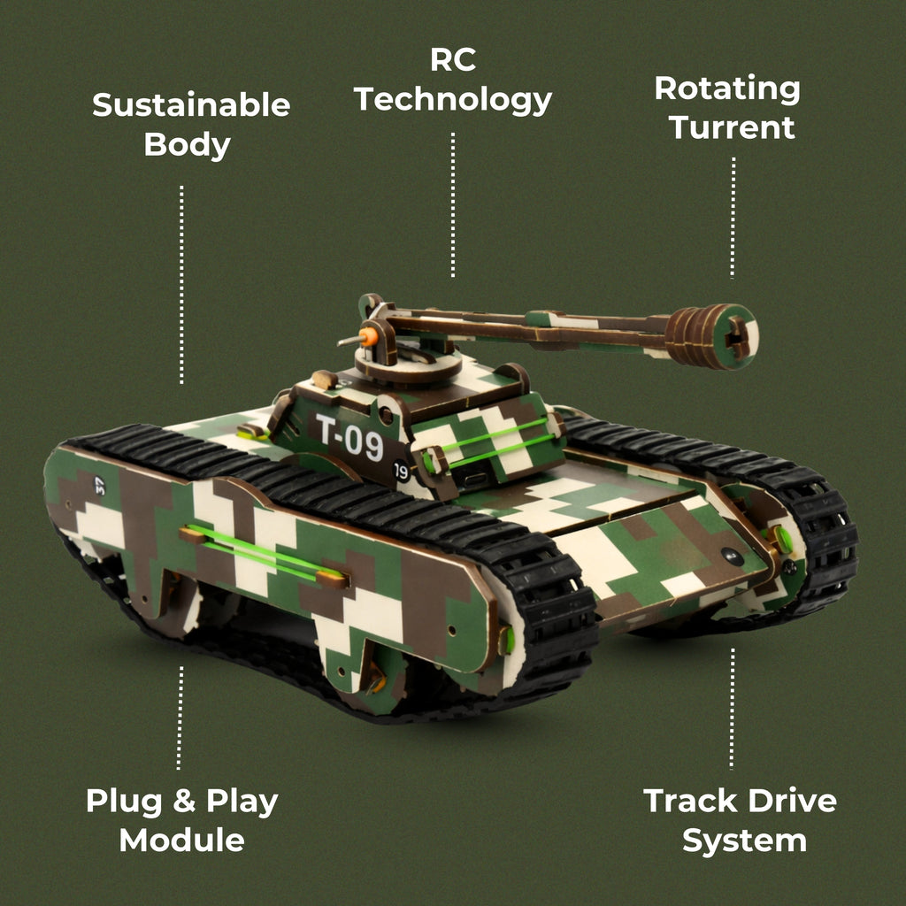 Sooper Brainsâ„¢ DIY Army Tank Kit (Type-C Rechargeable)