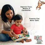 Montessori Jungle Piano-V10: 5-in-1 Wooden Musical Busy Board for Toddlers