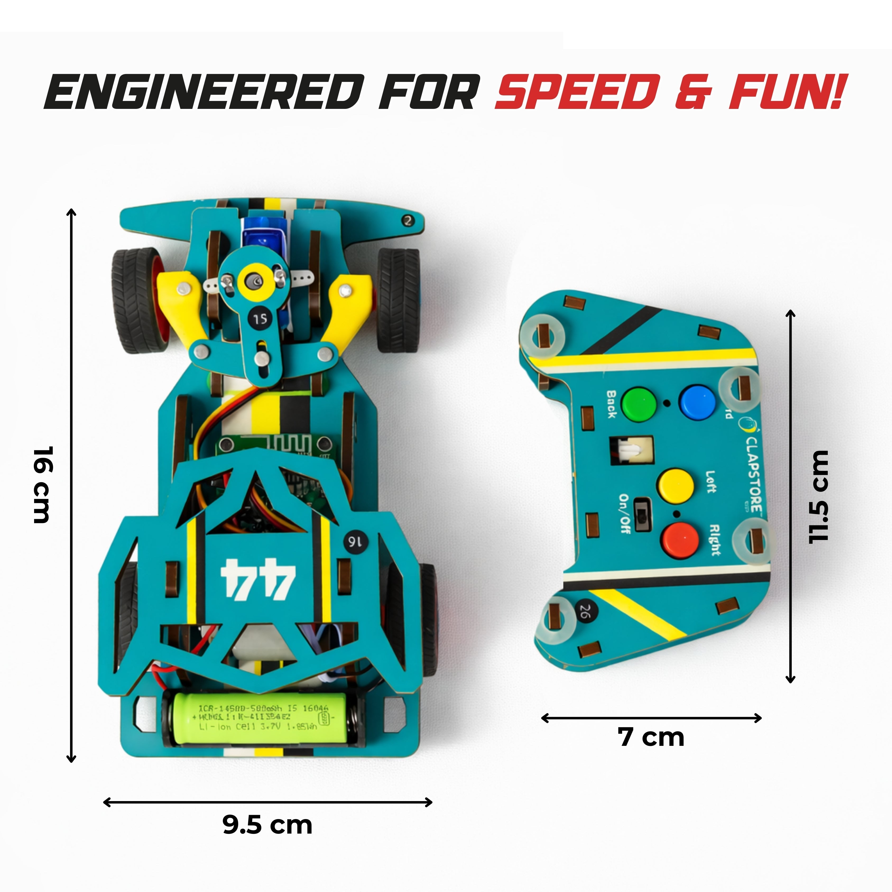 Sooper Brainsâ„¢ DIY Wooden Racer Car Kit (High-Speed STEM Build Set)