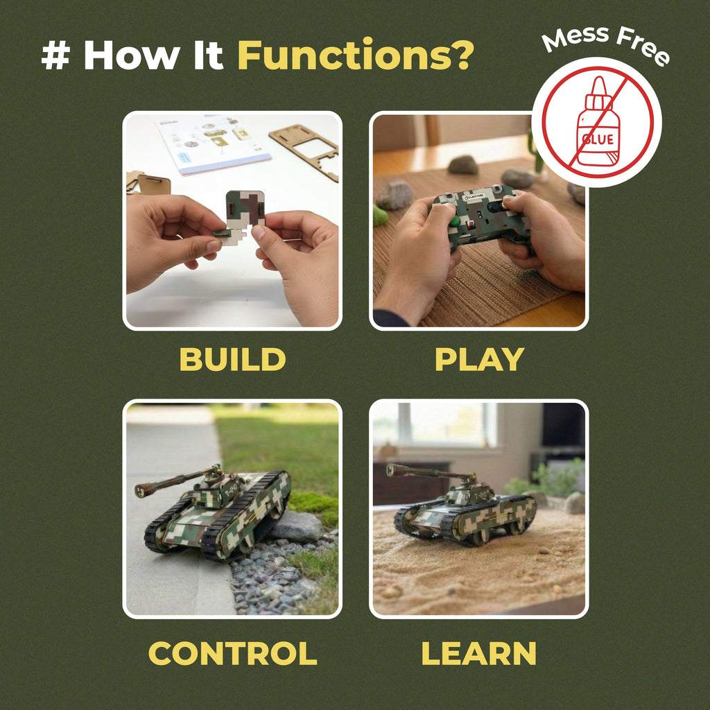 Sooper Brainsâ„¢ DIY Army Tank Kit (Type-C Rechargeable)