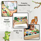 Montessori Jungle Piano-V10: 5-in-1 Wooden Musical Busy Board for Toddlers
