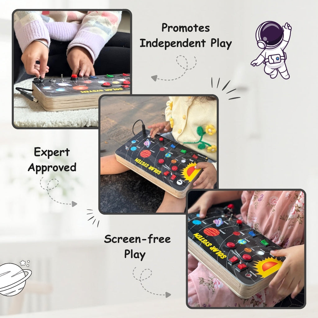 Galaxy Explorer Montessori Busy Board V3 â€“ STEM Toy for Curious Minds