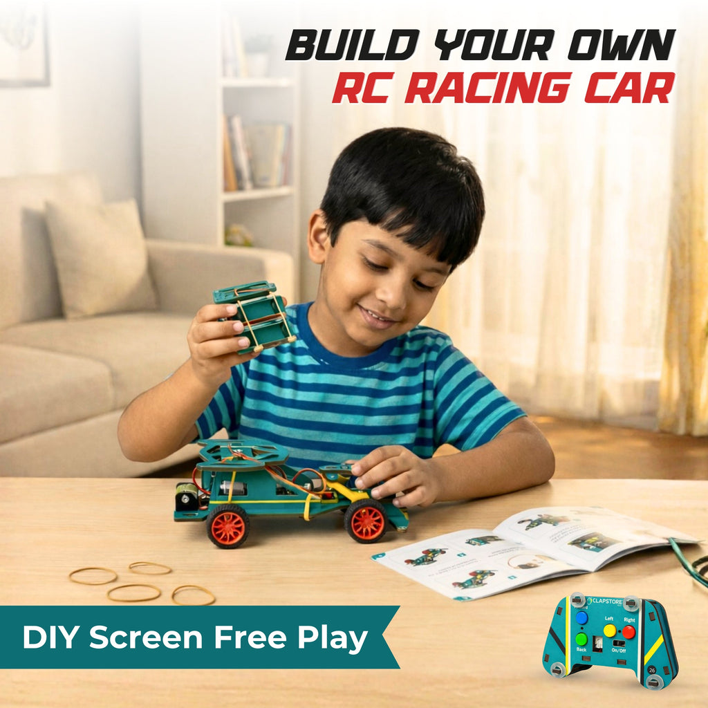 Sooper Brainsâ„¢ DIY Wooden Racer Car Kit (High-Speed STEM Build Set)