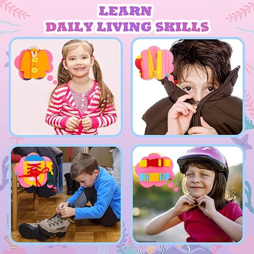 Montessori Busy Book For Age3+ (Pink) -  Interactive Sensory Activities for Toddlers