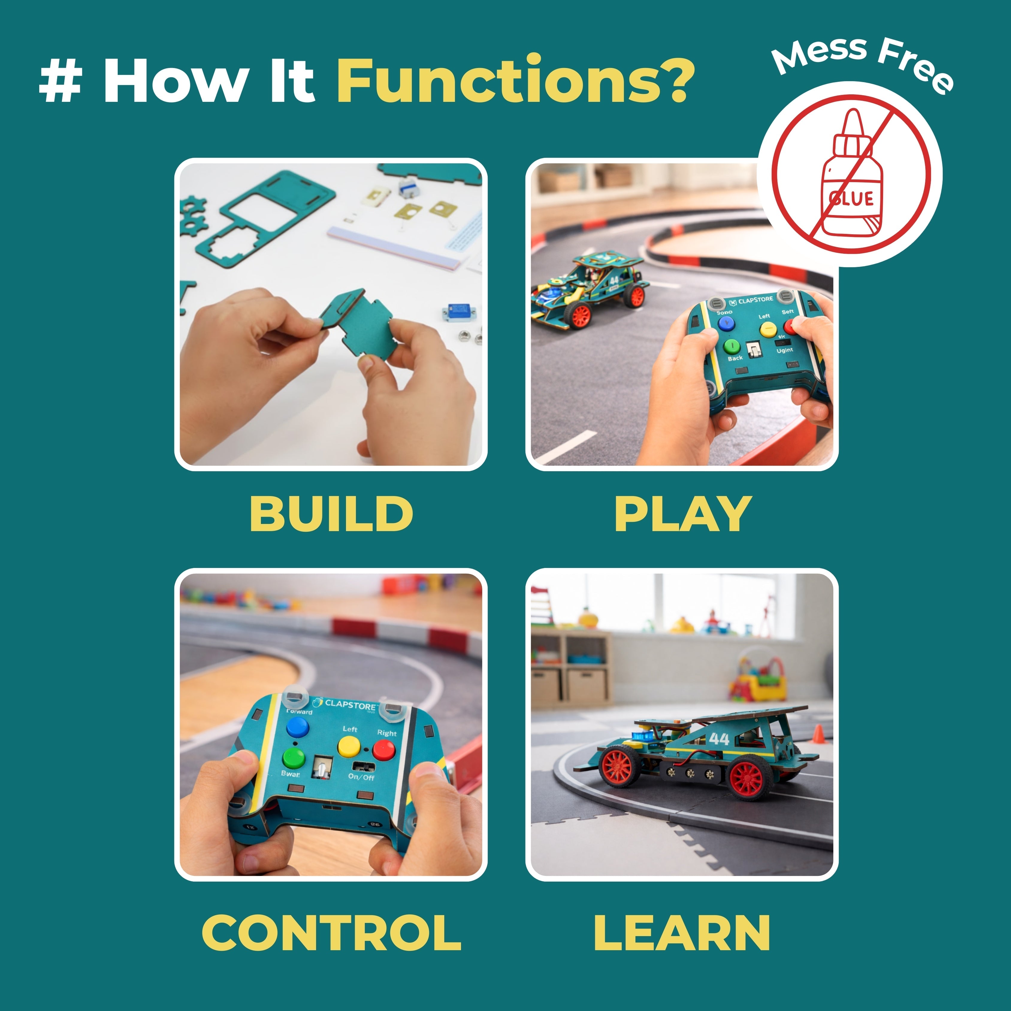 Sooper Brainsâ„¢ DIY Wooden Racer Car Kit (High-Speed STEM Build Set)