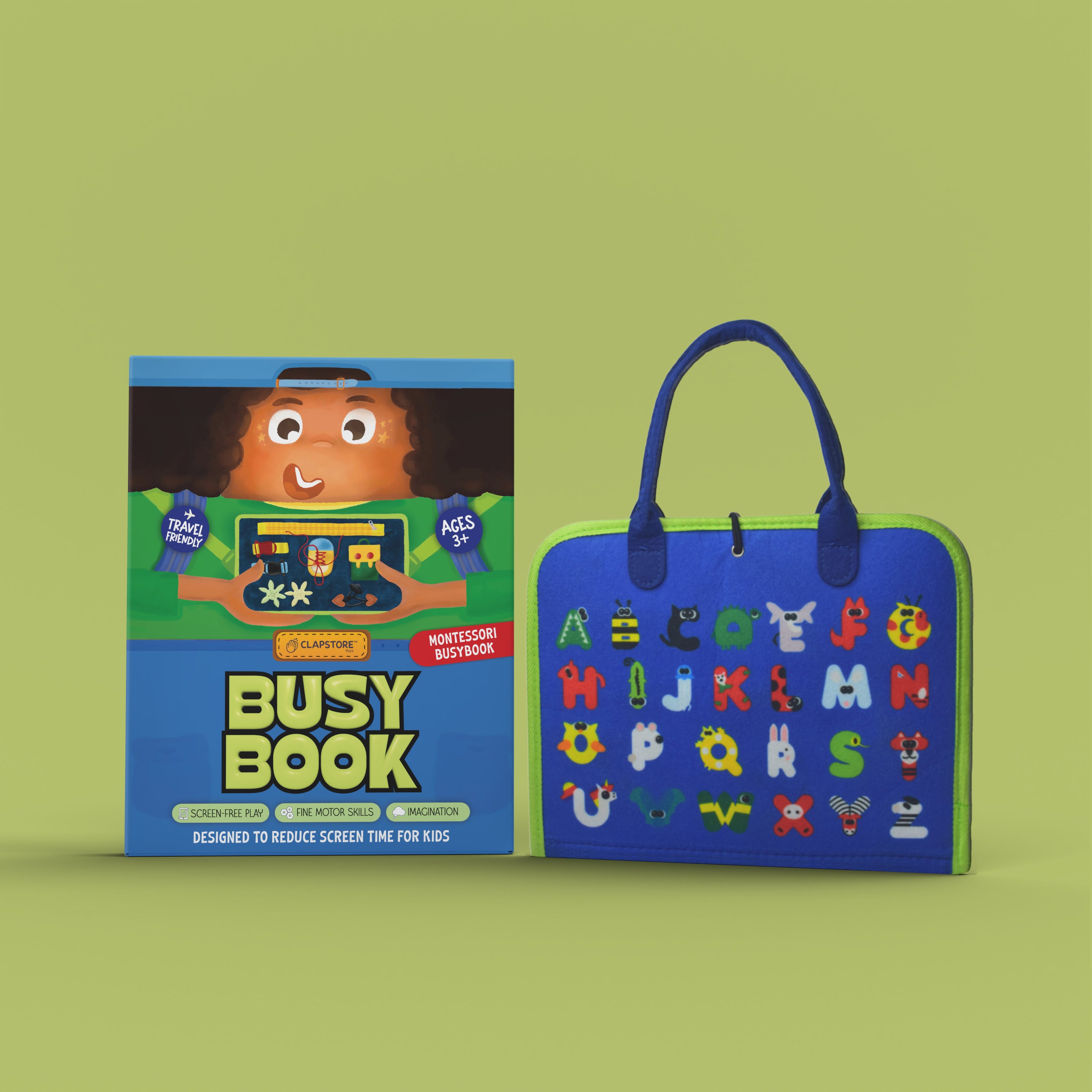 Montessori Busy Book For Age3+ (Blue) -  Interactive Sensory Activities for Toddlers