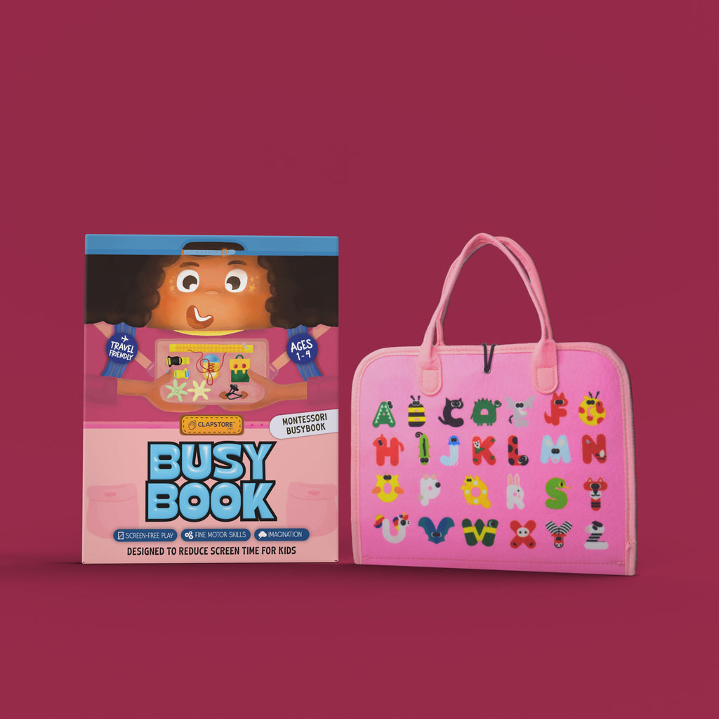 Montessori Busy Book For Age3+ (Pink) -  Interactive Sensory Activities for Toddlers