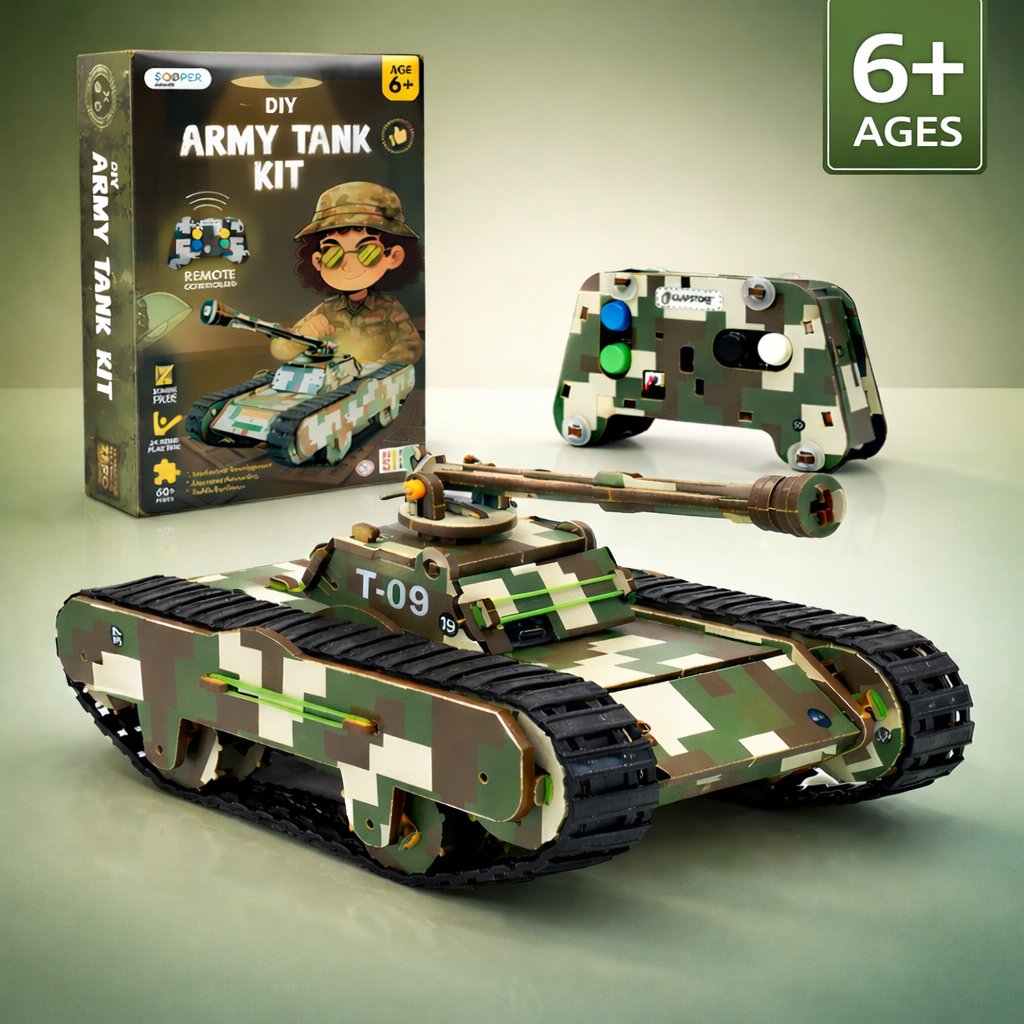 Sooper Brainsâ„¢ DIY Army Tank Kit (Type-C Rechargeable)